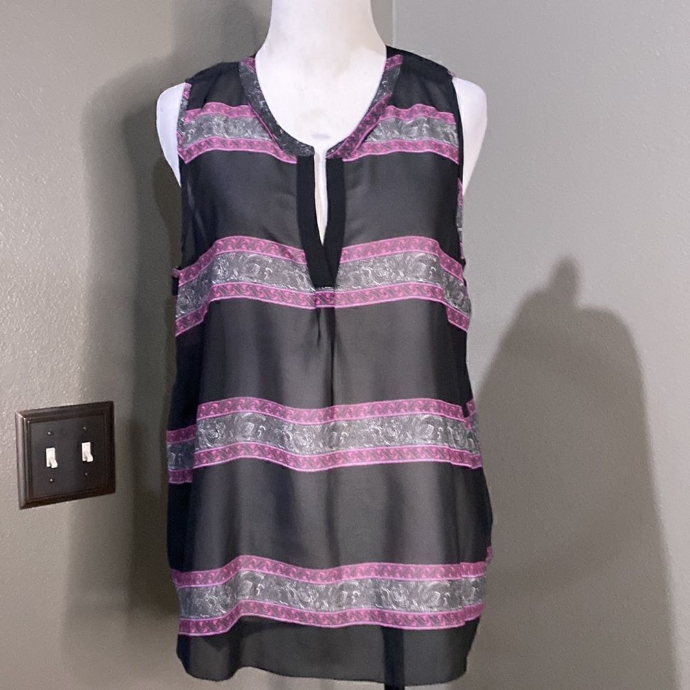 NWT American Eagle Sheer Sleeveless Striped Blouse